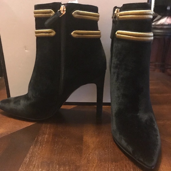 Nine West Shoes - Nine West Suede Black Ankle Heel Boots